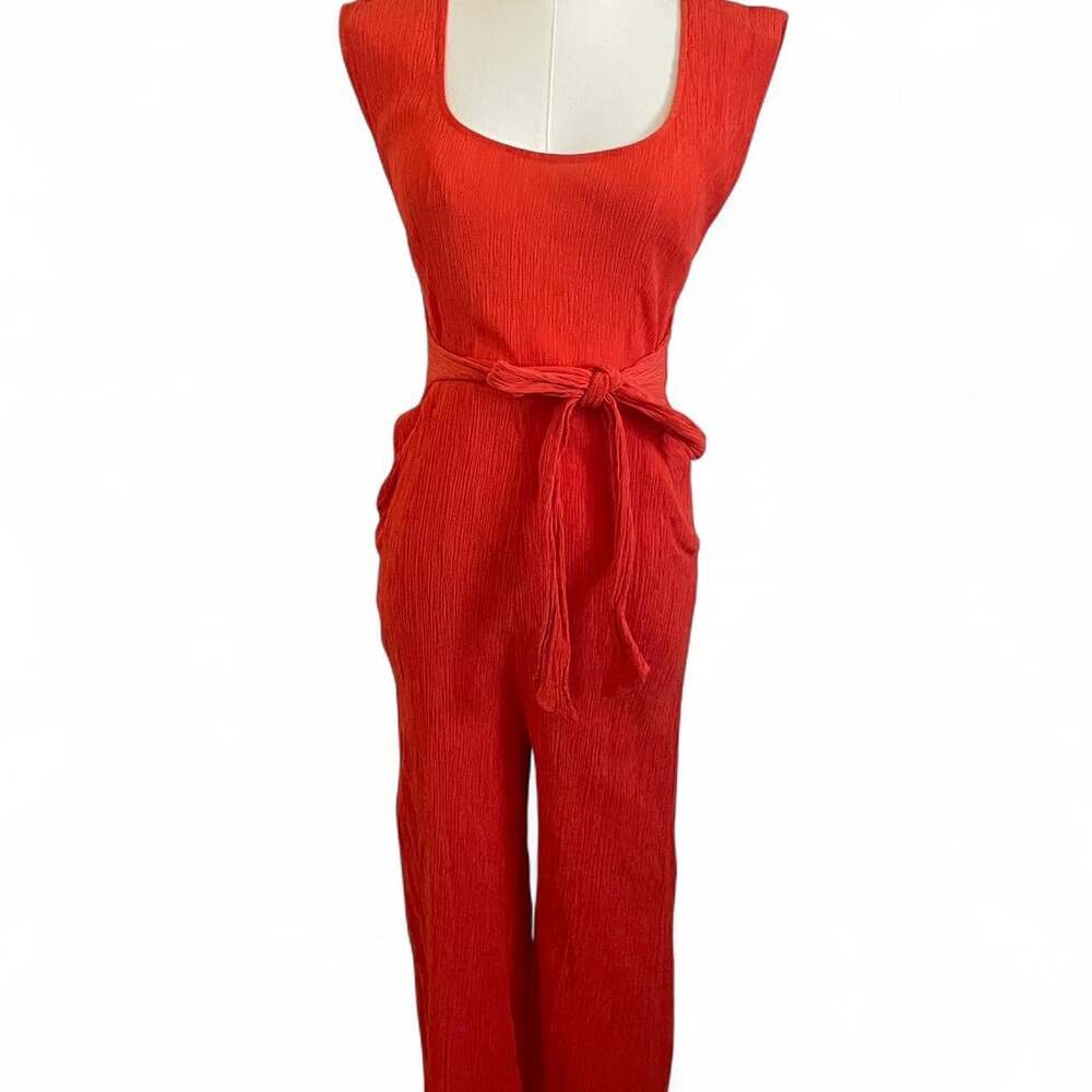 Anthropologie Women's Red and Orange Jumpsuit